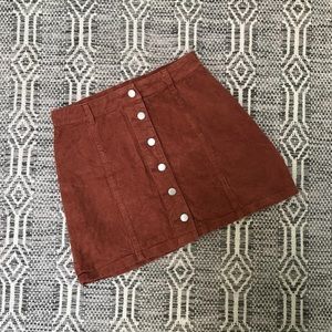 Burnt Orange Corduroy Skirt
